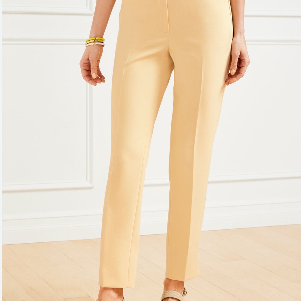 Talbots pale yellow ankle Hampshire pants